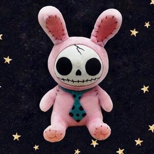 Pink Furry Bones Bunny 🐰🩷☠️🖤